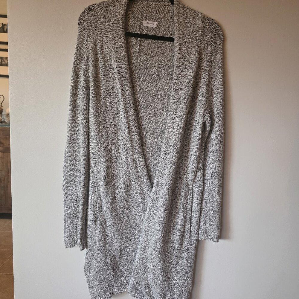 Community Grey Open Front Knit Cardigan